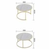 Tea Table for Living Room Bedroom Coffee Table Set of 2Stacking Side or End for Living Room Home and Office Faux Marble table Color  White Size