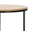 SPRINGOS Loft Round Shape Coffee Table Metal Black Natural Height 46 cm