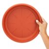 Round Plastic Planter Base Trays, 8-Pack of Terra Cotta Coloured Drainage Saucer, 30.5 cm Each