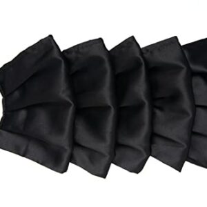 HABAC STUDIO Pack of 5 Satin Silk Face Masks Reusable Cover Bandana Balaclavas Face Masks Washable UK Black Face Mask with Nose Wire Pleated Face