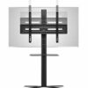 One For All Solid Universal Cantilever TV Stand with shelf Screen Size 32-70”- LCD/LED/Plasma/OLED/QLED TVs – 90° Swivel and 15° tilt - Height ad