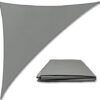 Triangle Sun Sail Shade Waterproof, 3m x 3m x 4.3m Grey Beige Right Angle Garden Canopy with 2 Colors 4 Sizes Optional, 3 Ropes, UV Block, Patio