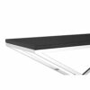 Yiibcio Console Table Long Hallway Sofa Tables Console Table Console Table Stainless Steel Cross Frame Black Leather Effect for Entryway Living R