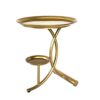 NXYJD Sofa Side Table Corner Table Iron Tray Side Table Living Room Balcony Small Round Table Bed Cabinet Color  Gold