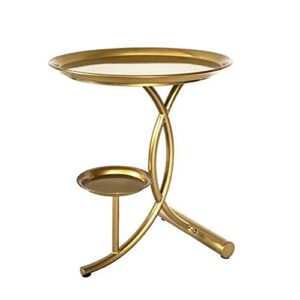 NXYJD Sofa Side Table Corner Table Iron Tray Side Table Living Room Balcony Small Round Table Bed Cabinet Color  Gold