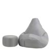 Bean Bag Bazaar High Back Chair and Footstool Combo 65cm x 87cm  Indoor Outdoor Water Resistant BeanBag Grey