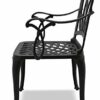 Homeology POSITANO Garden  Patio Table  2 Large Chairs with Armrests Cast Aluminium Bistro Set  Black