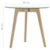NXYJD Modern 2pcs Round Side Table Set Dining Tables for Living Room Study Coffee Table Glass Tabletop