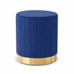 CYJ Modern Faux Leather Upholstered Round Footstool Low Stool Under Table in Living Room Bedroom with Silent Nonslip Feet High Loadbearing Multis