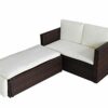 EVRE Outdoor Rattan Garden Love Bed Furniture Set Patio Conservatory Grey