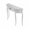 Half Moon Shape Hall Entryway Table Small Semi Round Console Table with Drawer Narrow End Table Contemporary Design for Living Room Color  White