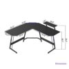 CubiCubi Diamon L Shaped Gaming Desk 53 inch Gamer Workstation, Home Computer Carbon Fiber Surface Corner Gaming Desk PC Table with Cable Tray