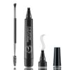 Microblading Eyebrow Pen with Double Ended Brow Brush Waterproof Eyebrow Pencil Longlasting Smudgeproof Brow Pen Makeup Cosmetic Tool Naturally D