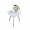 Jcnfaside table Heartshapedround Side Table Sofa End Tables Solid Wood Coffee Table ForLiving RoomBalconyOffice Leisure Side Table Color  White S