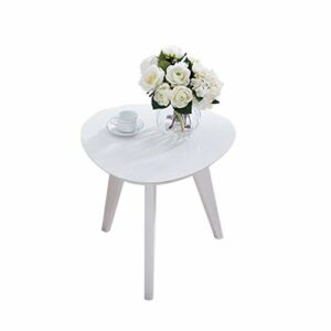 Jcnfaside table Heartshapedround Side Table Sofa End Tables Solid Wood Coffee Table ForLiving RoomBalconyOffice Leisure Side Table Color  White S