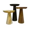 Mushroom Round Side End Table Bespoke Wooden Coffee Table 35 cm Diameter 35 Black
