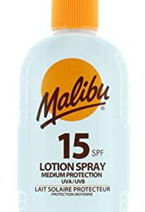 Malibu Medium Protection Sun Lotion Spray SPF15 With Vitamin E And Pro Vitamin B5 200 ml