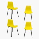 Dining Chair Achiemart Dining Chairs Set of 4 Metal Legs Contemporary Lounge Dining Home Office Plastic Seat Armless Chairs, Max Weight up to 150