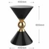 WALNUTA Style Living Room Side Tables Gold Teatable Sofa Endtable White and Black Side Coffee Table Color  Black