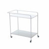 CSQingDesk 2tier Glass Coffee Table Rectangular Storage Cart Home Living Room Cafe Hotel Dining Car Home Sofa Side Table With WheelsSize71  38  6
