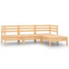HINSD 4 Piece Garden Lounge Set Solid PinewoodMaterial Solid pinewoodCornerMiddle sofa dimensions 63.5 x 63.5 x 62.5 cm L x W x H