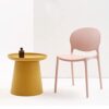 GFHLP Tea Table Round Coffee Table Modern Small Apartment Bay Window Balcony Table Combination Living Room Side Table Color  White Size  46  50cm