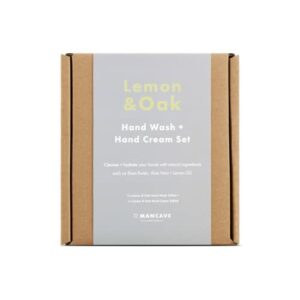 ManCave Lemon  Oak Hand Care Vegan Mens Giftset Featuring Lemon  Oak Handwash 300ml and Lemon  Oak Hand Cream 300ml