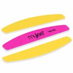 Mylee 3 Pack Double Sided Half Moon Nail File 100180 Grit  Salon Quality Nails Professional manicure tool  Use on Natural Nails or Extensions