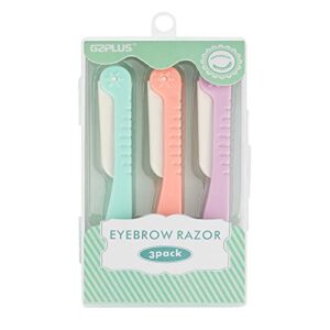 G2PLUS 3 PCS Eyebrow Razor Shaper Cheek Facial Hair Remover Peach Fuzz Shaver Womens Trimmer Shaving Grooming Kit