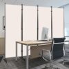 JVVMNJLK 4 Panel Room Divider 6Ft Portable Office Divider Convenient Movable Folding Partition Privacy Screen for Bedroom Dining Room Study Beige