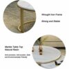 WLKQ Round Coffee Table Tray Decorative Side Table with Drawer Metal Frame and Marble Table Top Side Table with Storage Set of 2 Suitable for Hot
