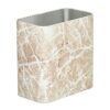 mDesign Metal Wastepaper Bin — Compact Rectangular Bathroom Bin — Rubbish Basket for Home and Office — White