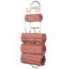 mDesign Wall Mounted Towel Storage Rack – Perfect Hanging Caddy for the Bathroom or Bedroom – Modern Hanging Hooks for Bathroom Storage – Black