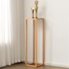 Side Table Compact Accent Table Simple Solid Wood Flowerpot Holder Tall Rectangular Display Stand for Living Room Corner Vase DisplaySize100CMCol