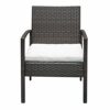 2pcs Arm Chairs 1pc Love Seat  Tempered Glass Coffee Table Rattan Sofa Set Brown Gradient