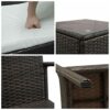 LDIW Patio Furniture Set Wicker Furniture Sets with Cushioned PE Rattan Chairs Conversation Sets with Coffee Table Brown Gradient3pcs