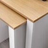 HOME MODERN Nesting Table Side Sofa Table Lamp Table End Table Nest of 2 Table Set Coffee Tables Small Space Living Room Furniture WhiteOak Color