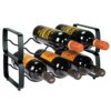 mDesign Set of 2 Wine Rack – Stackable Metal Wine Shelf for up to 3 Bottles – Convenient Shelf for Wine Bottles and More – Bronze