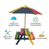 Relsy Kids Picnic Bench With Adjustable Umbrella And Table Set To Make Your Lawn Beautiful With Colourful Children Garden Furniture