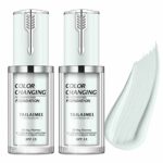 Flawless Color Changing Foundation 2 Pack Liquid Foundation Professional Makeup Cream Nude Face Moisturizing Liquid Cover Concealer SPF15Green