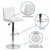 Flash Furniture Avery 2 Pack Contemporary White Vinyl Adjustable Height Barstool with Panel Back and Chrome Base