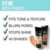 Maybelline Fit Me Foundation Matte  Poreless Full Coverage Blendable Normal to Oily Skin 110 Porcelain 30ml
