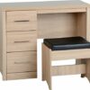 Seconique Lisbon 3 Drawer Dressing Table Set Light Oak One Size