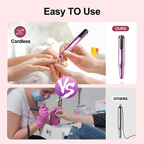 Nail Drill Cordless Portable Electric Manicure and Pedicure Set 11 Nail ...