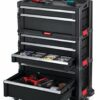 KETER 7 Drawer Trolley Module - Workshop Trolley for Small and Large Tools - Removable Swivel Castors with Brakes, 3 Removable Castors - Locking