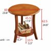 Kiki End table Living Room Round Coffee Table Modern Side Table With Storage Shelf End Table Waiting Area Table Solid Wood Tea Table coffee table