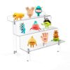 WINKINE Acrylic Riser Display Shelf 3-Tier Tabletop stand for Amiibo Funko POP Figures Spice Rack Cupcake Stand Tabletop Acrylic Display Riser fo