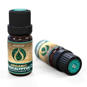 Eucalyptus Oil Cosmos Certified Organic Pure Essential Oil Best Therapeutic Grade for Aromatherapy Massage Diffusers  Bath  10ml Free EBook