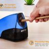 Bostitch Personal Electric Pencil Sharpener, Powerful Stall-Free Motor, High Capacity Shavings Tray, Blue Chrome Metallic