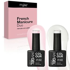 MYGEL by Mylee French Manicure Duo Gel Polish 2x10ml UVLED SoakOff Nail Art Manicure Pedicure for Professional Salon  Home Use  Long Lasting  Eas